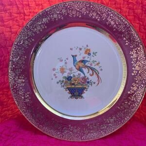 Decorative Plate 23 karat encrusted gold